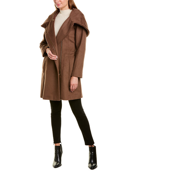 Cole Haan Jackets & Blazers - Cole Haan Tie-Waist Wool-Blend Wrap Coat